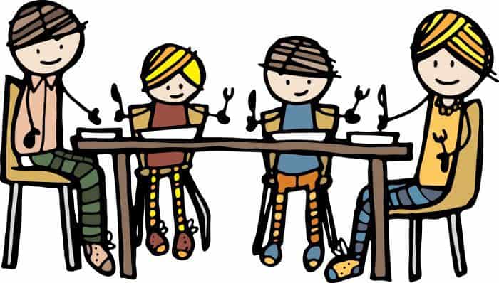 Plaatje gezin aan tafel - wat doe je als je kind niet eet
