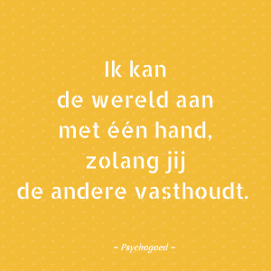 ik kan de wereld aan met een hand