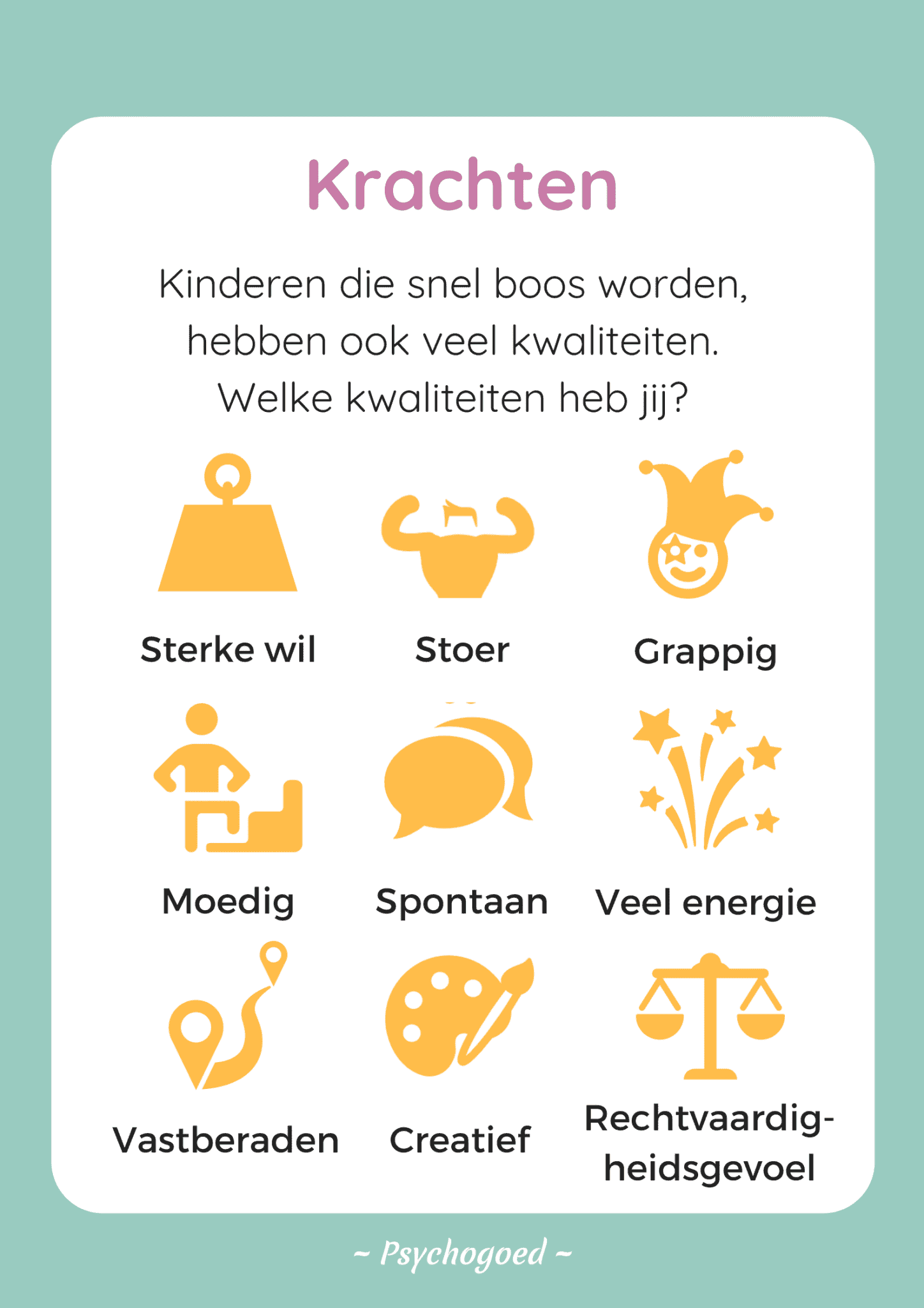 Krachtenposter boosheid Psychogoed