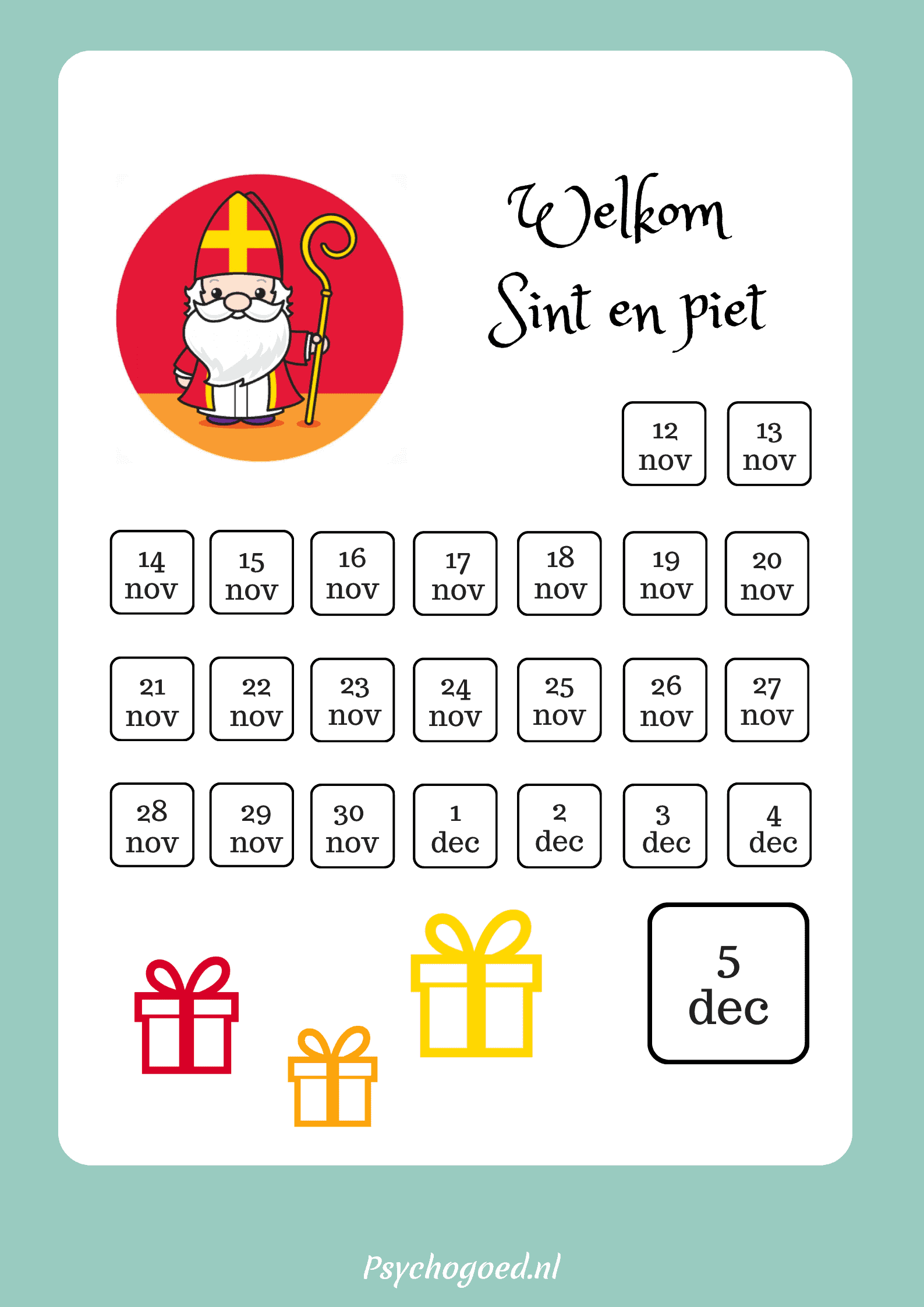 Sinterklaas 2022 aftelkalender