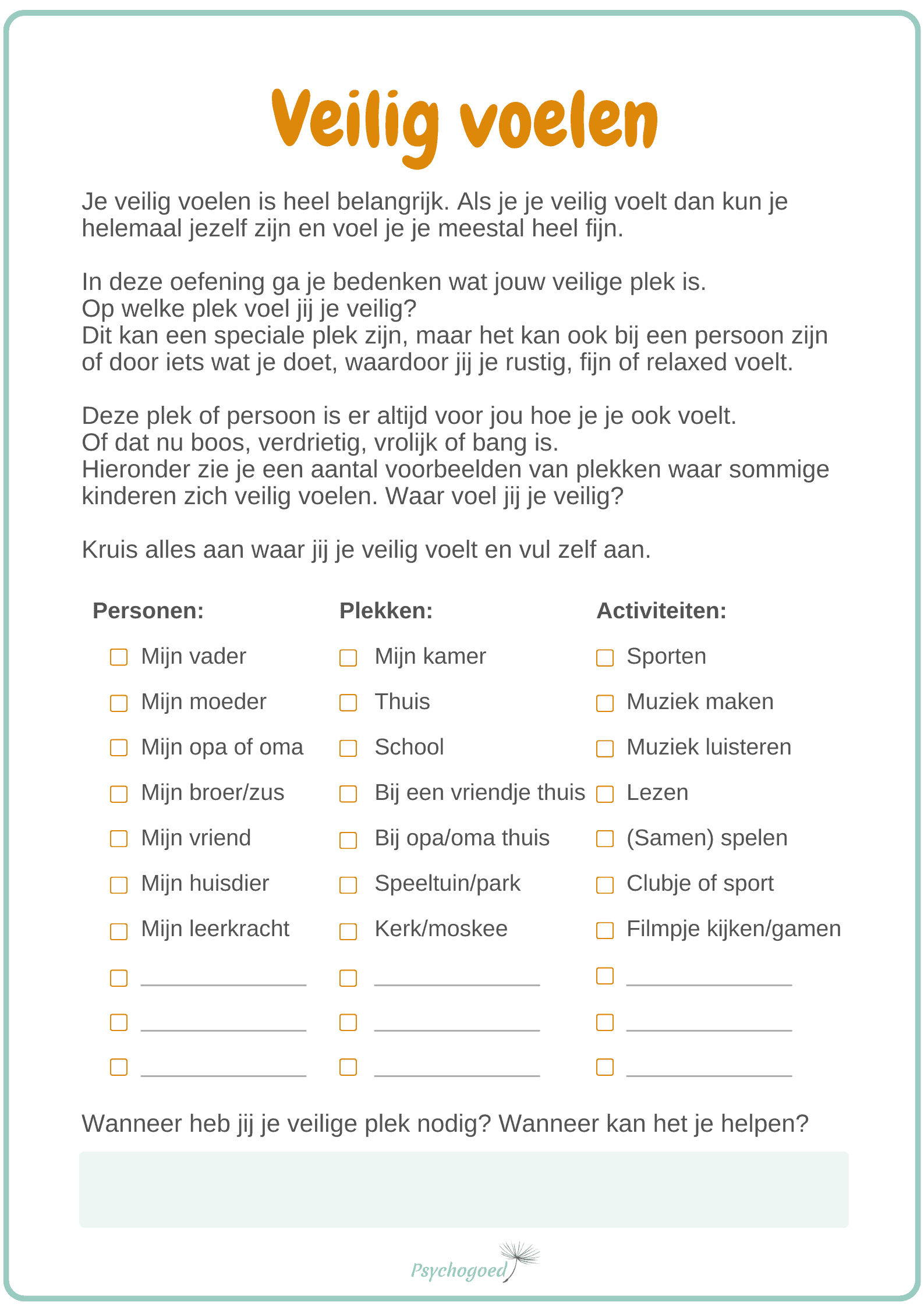 Veilig voelen